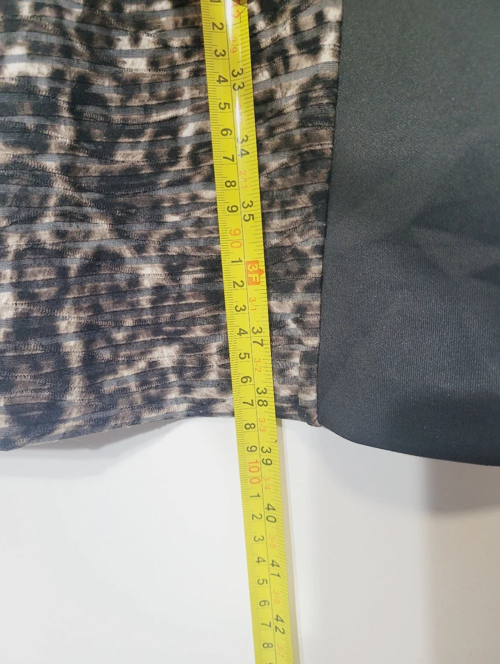 Connected Apparel Black Cap Sleeve Animal Print Front Belt Detail Business Sz 14 - Picture 10 of 12